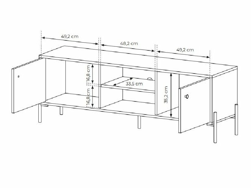 TV asztal/szekrény Scandia 153 2D (scandi tölgy + scandi fenyő)