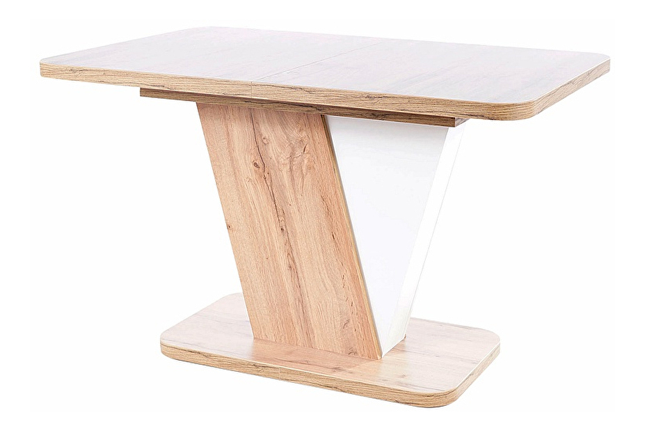 Széthúzható étkezőasztal 120-160 cm Cecila (wotan tölgy + matt fehér) (4 6 fő részére)