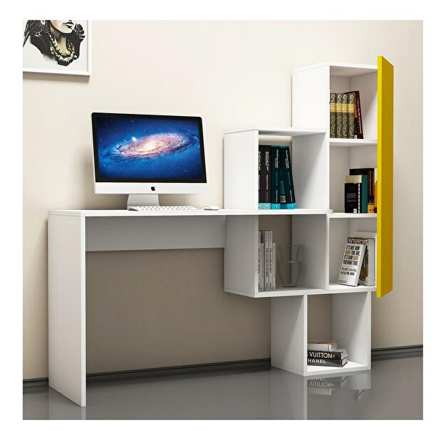 PC asztal Acai (fehér + sárga)