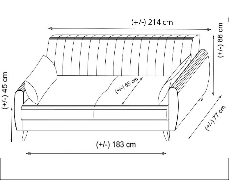 Háromszemélyes kanapé Acrux (világosszürke)