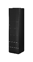 Fali vitrin Henry Typ 05 (fekete + magasfényű fekete)