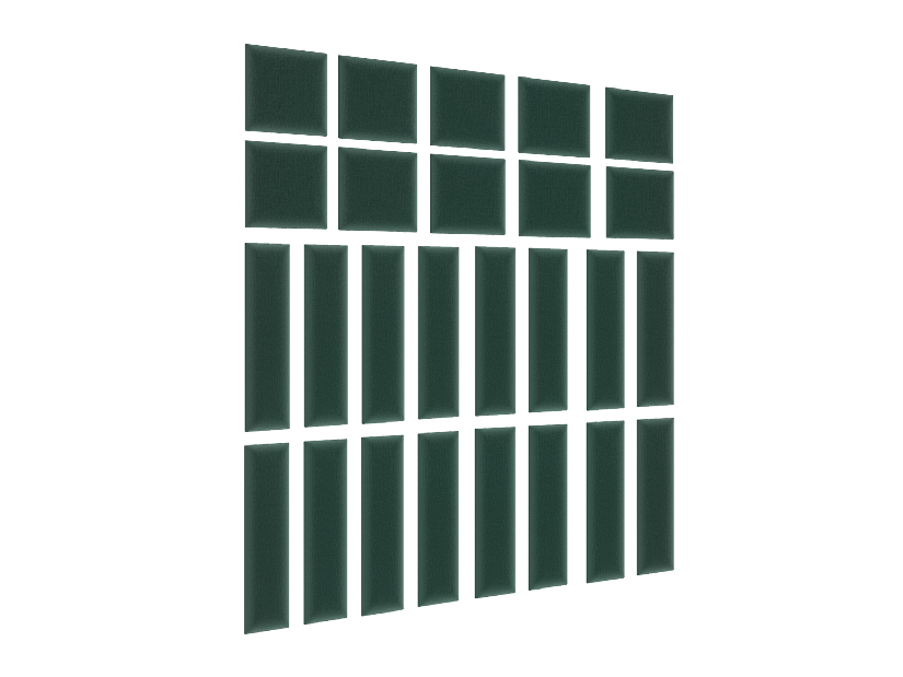 Kárpitozott panel 26 db. Quadra 120x195 cm (zöld)