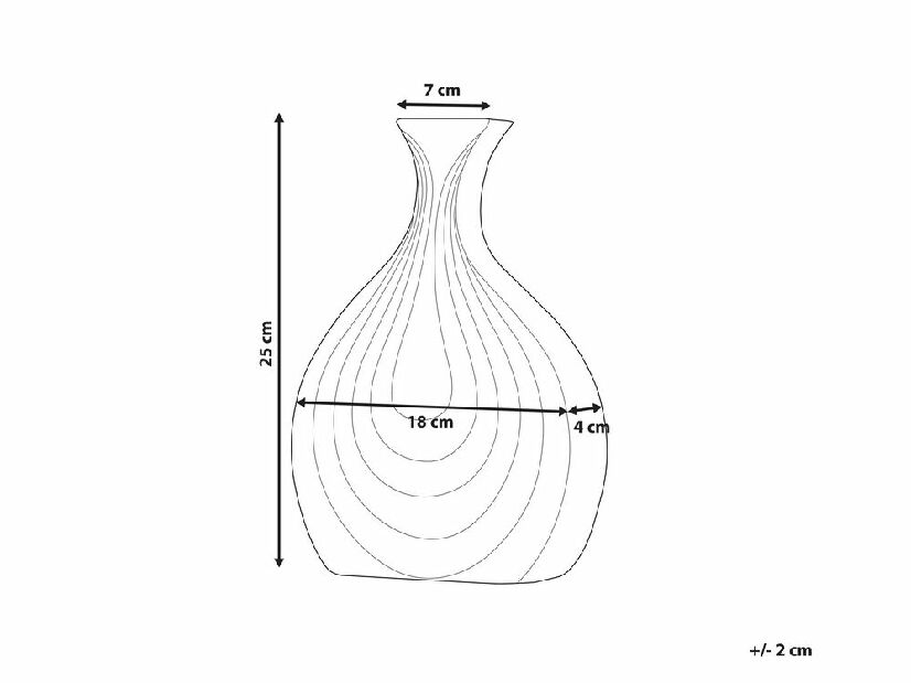 Váza TAMMIN 25 cm (üveglaminált) (fehér)