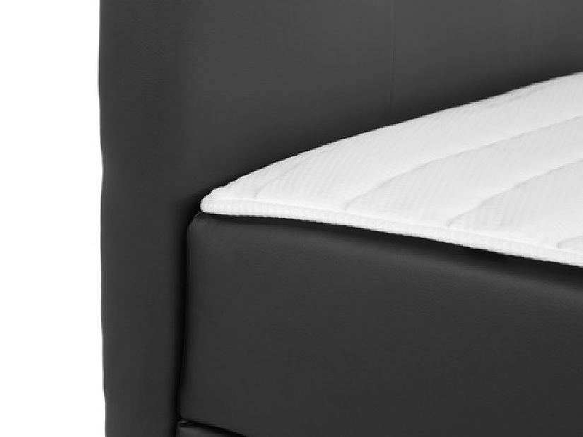 Kontinentális ágy 180 cm Cinara (öko-bőr Soft 011 + fekete)