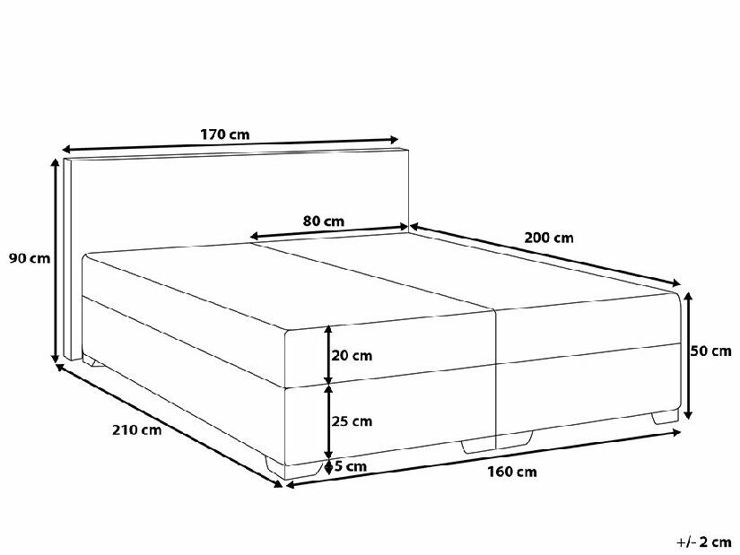 Franciaágy Boxspring 160 cm PREMIER (matracokkal) (bézs)