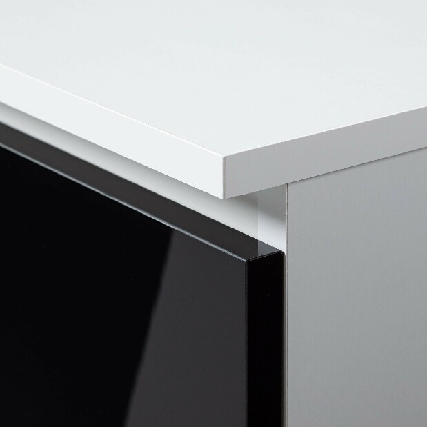 PC asztal Jaloms (fehér + fényes fekete)