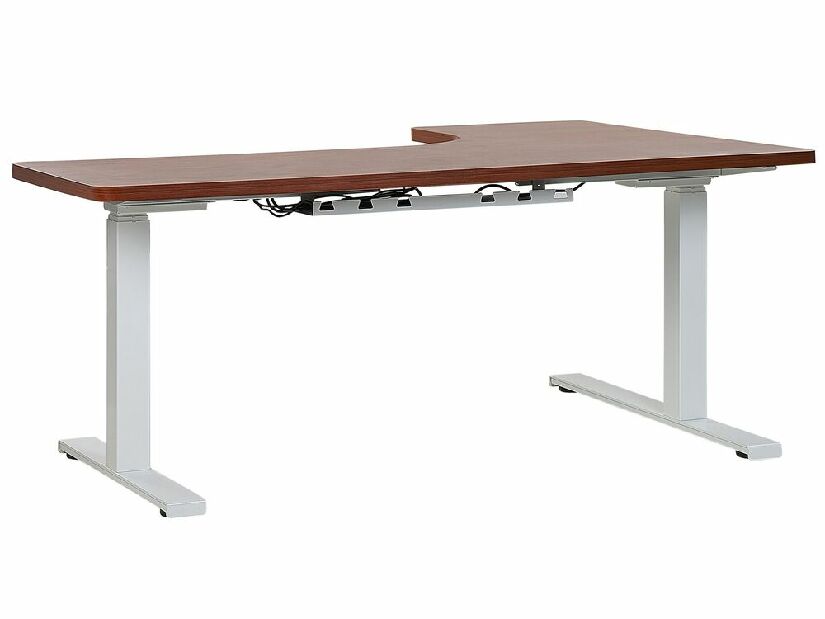 PC asztal Destiny (sötét fa + fehér) (B)