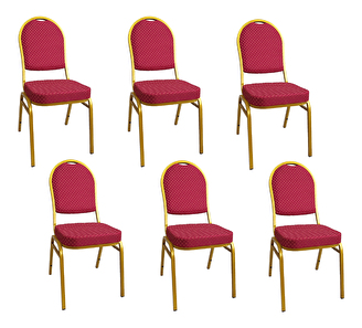 Irodai szék szett (6 db.)  Jarvis (piros) *bazár