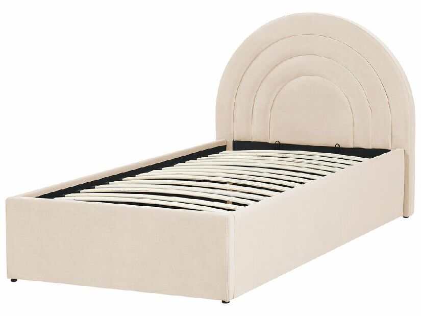 Egyszemélyes ágy 90 cm Clinton Bonell (fekete) (ágyráccsal és matraccal, tárolóhely nélkül)