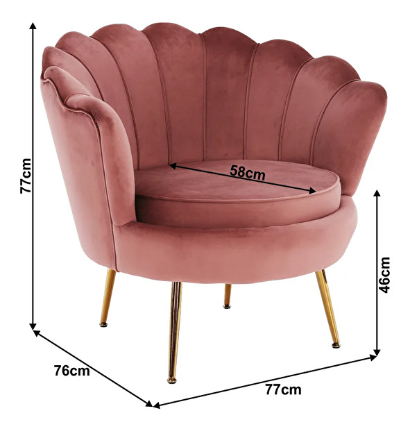 Design fotel Noblie (rózsaszín)