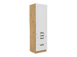 Magas szekrény Lesana 2 (fehér + artisan tölgy) 60 DKS-210 3S 1F 