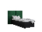 Egyszemélyes ágy 90 cm Brittany 2 (fekete matt + zöld)