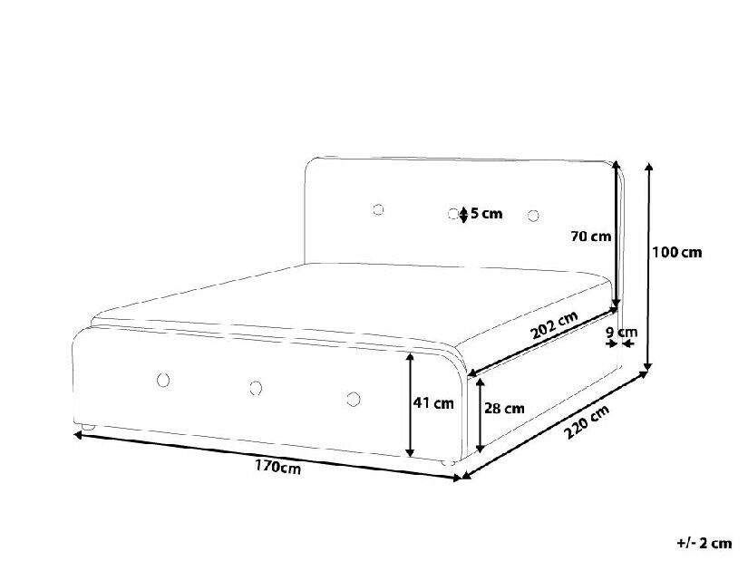 Franciaágy 160 cm ROME (ágyráccsal és tárolóhellyel) (bézs)
