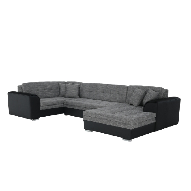 U alakú kanapé Degan (szürke + fekete) (J)
