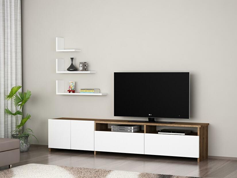 TV asztal/szekrény Gobi (fehér + dió)