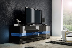 TV asztal Ivey (fekete + fényes fekete)