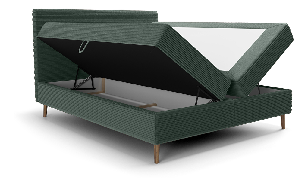 Egyszemélyes ágy 120 cm Napoli Bonell (zöld) (ágyráccsal, tárolóhellyel)