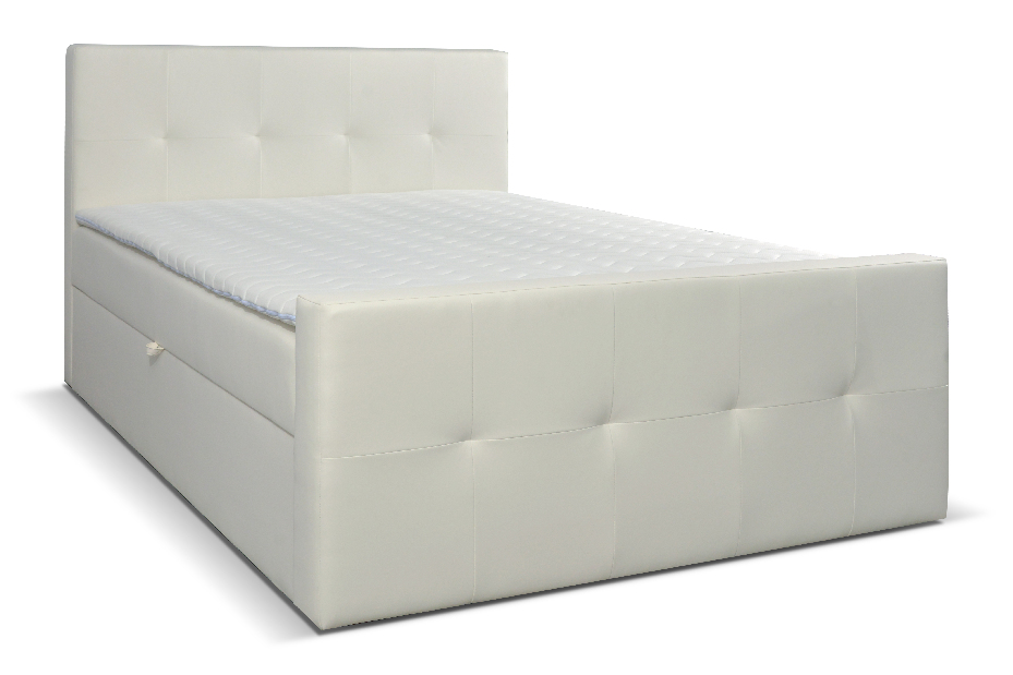 Egyszemélyes ágy Boxspring 120 cm Annira (fehér)