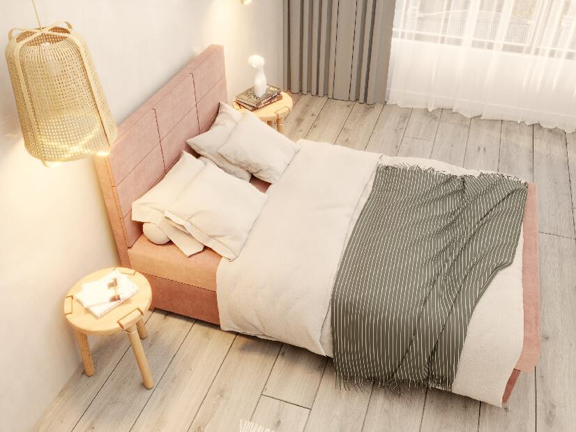 Egyszemélyes ágy 120 cm Picasso II (rózsaszín) (tárolóhellyel és matraccal) 