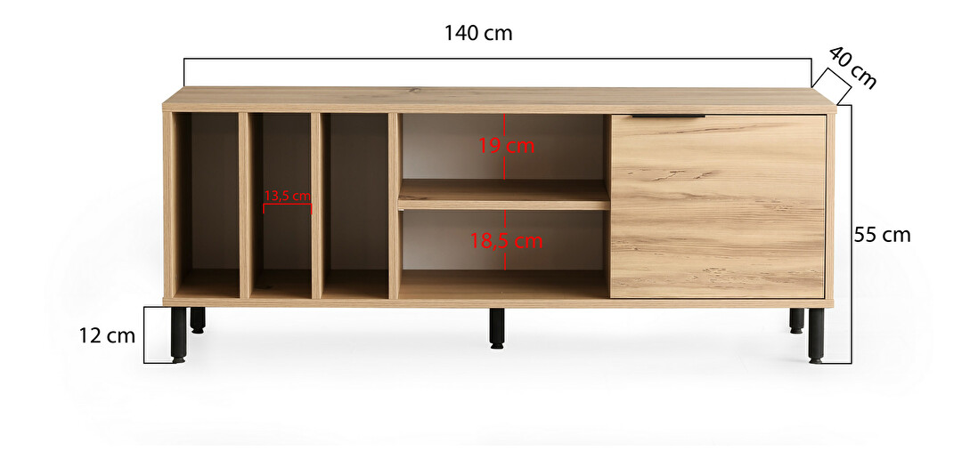 TV asztal/szekrény Bondy (tölgy)