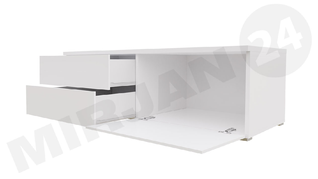 TV asztal Mirjan Coral Mirjan XI Double (fehér + fényes szürke)