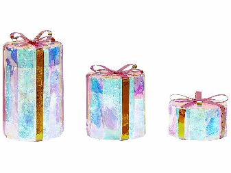 Karácsonyi dekoráció készlet (ajándák forma) (3 db.) Gatsby (többszínű)