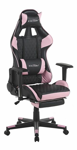 Játék fotel Vrai (fekete + rózsaszín) 