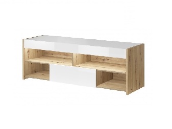 TV asztal/szekrény Gubi 02 (artisan tölgy + fényes fehér)