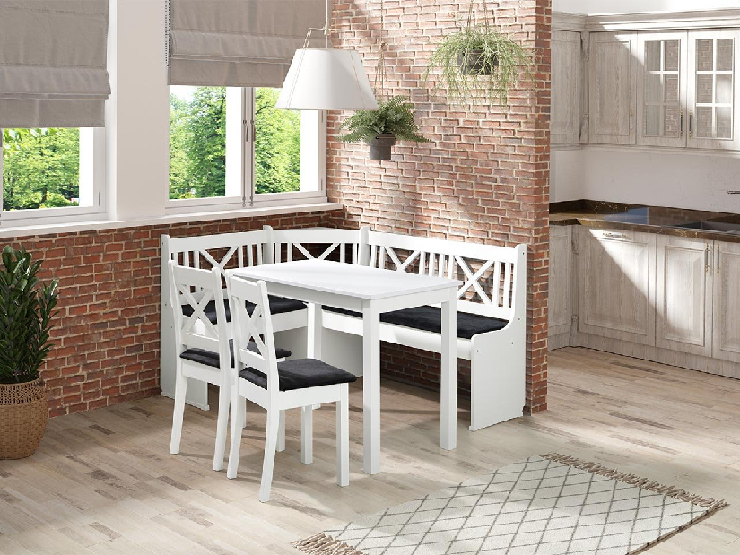 Konyha + asztal székekkel Mirjan Sandonia 1 (fehér) (amor velvet 4322)