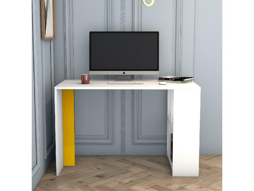 PC asztal Limba (fehér + sárga)