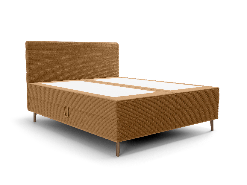 Egyszemélyes ágy 120 cm Napoli Comfort (karamell) (ágyráccsal, tárolóhellyel)