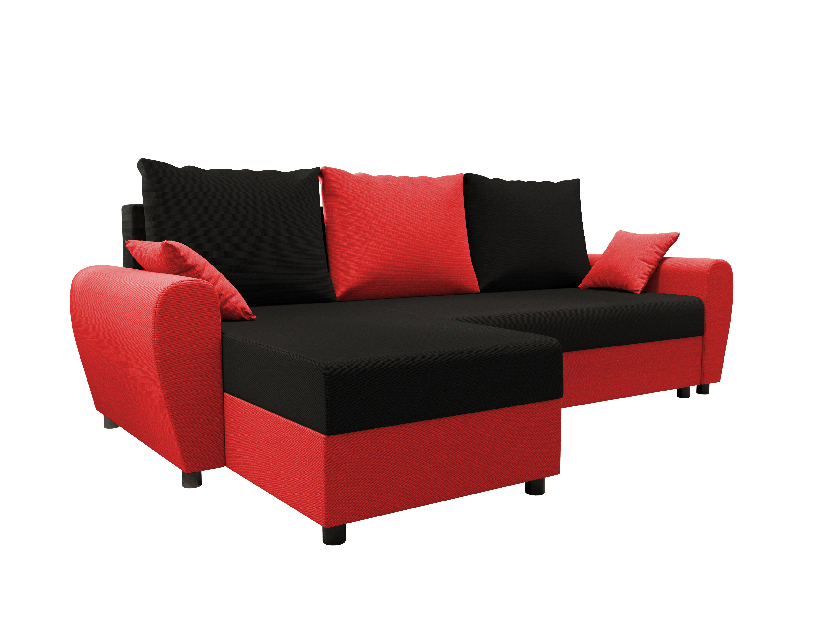 Sarok ülőgarnitúra Fleur L (piros + fekete) (B)