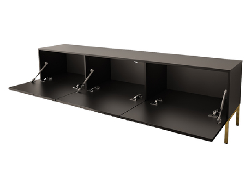 TV asztal/szekrény Mirjan Magnilda 190 (fekete/fényes fekete)