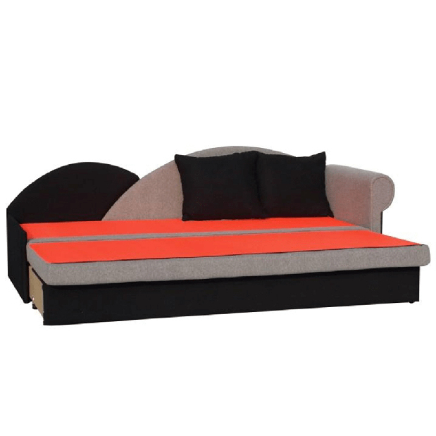 Háromszemélyes kanapé Dorla szürke + fekete (J)