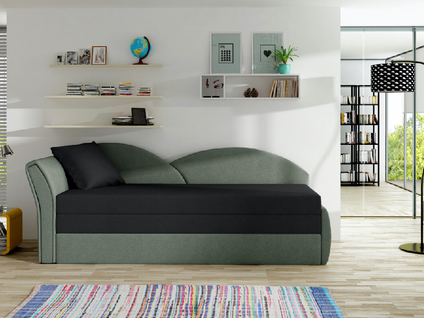 Háromszemélyes kanapé Agira (zöld + fekete) (B)