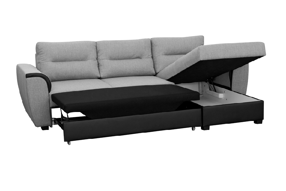 Sarok kanapé Thomas (szürke + fekete) (J)