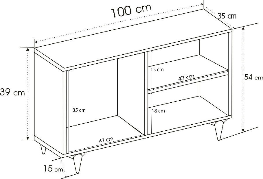TV asztal/szekrény Zinedine (fehér)