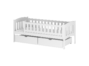 Gyerekágy 90 x 190 cm Gussie (ágyráccsal és tárolóhellyel) (fehér)
