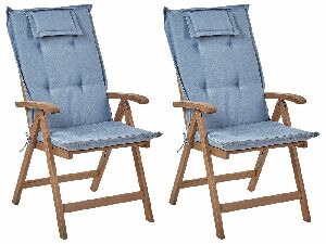 Kerti szék szett 2 db. Amati (sötét fa + kék)