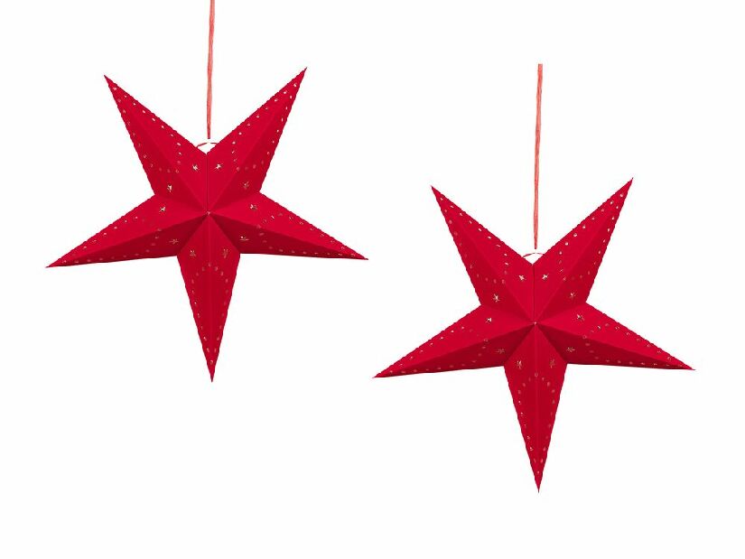 Függő csillag készlet 2 db. 45 cm Monti (piros)