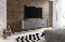 TV asztal/szekrény Savanna 160 (matt fehér + fényes szürke) (világítással)