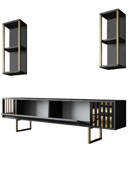 TV asztal/szekrény Golden (antracit + fekete)