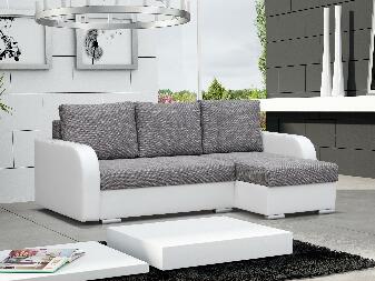 Sarok kanapé Flora (szürke + fehér) (J)