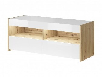 TV asztal/szekrény Gubi 01 (artisan tölgy + fényes fehér)