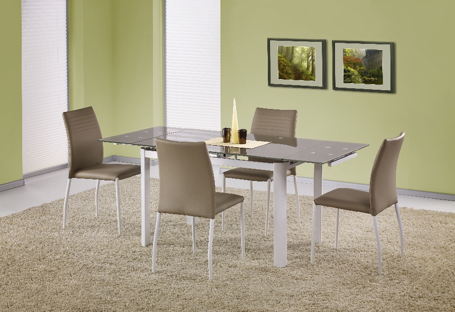 Étkezőasztal Abbot bézs (4 és 8 fő részére) (bézs + fehér)