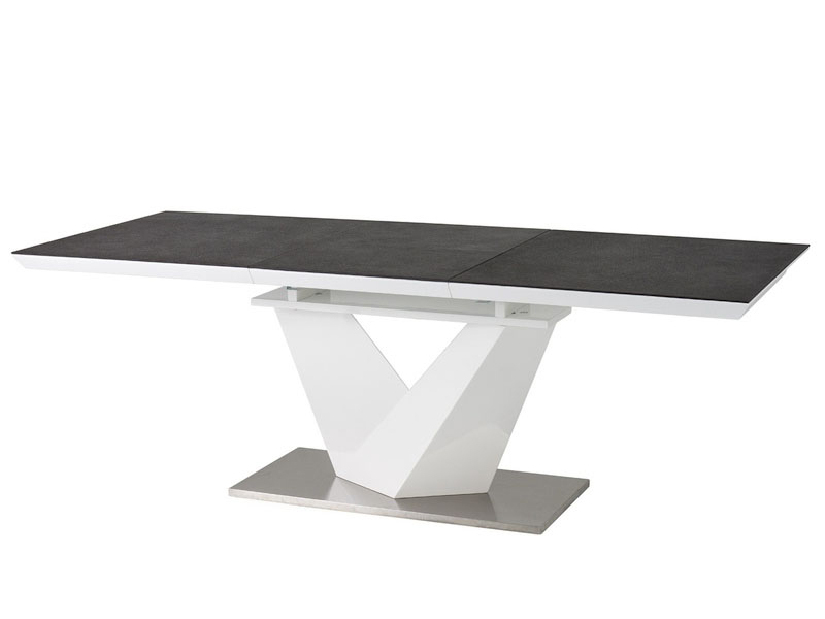 Széthúzható étkezőasztal 160-220 cm Allegra (fekete + fehér) (8 és több fő részére)