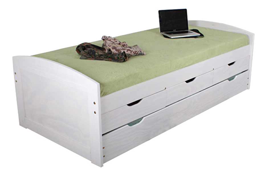 Szétnyitható ágy 90 cm Marinella (ágyráccsal) (fehér)