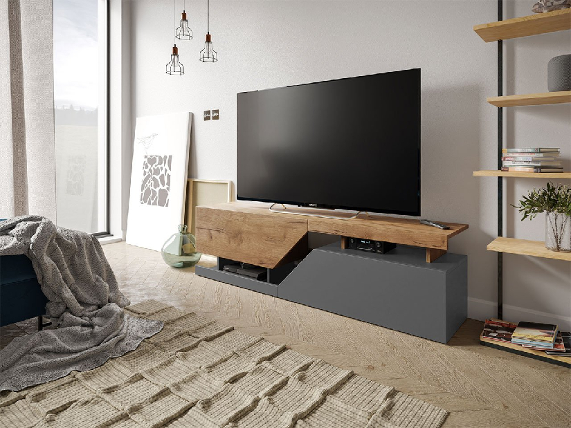 TV asztal/szekrény Mirjan Belsia (antracit + wotan)