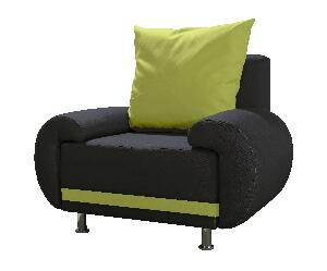 Fotel Almeda (fekete + zöld)