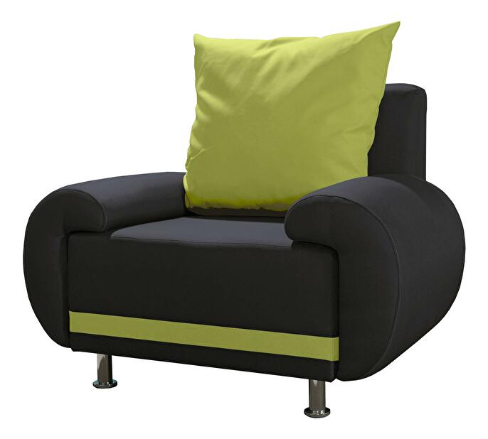 Fotel Almeda (fekete + zöld)